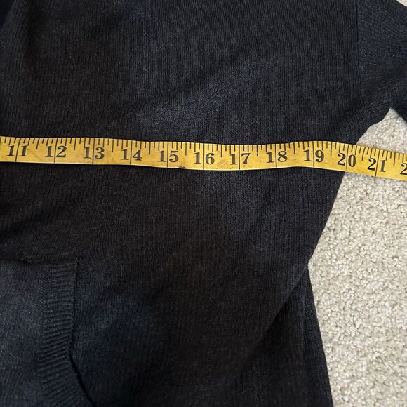 Lululemon Cabin Yogi Wrap Open Cardigan Hooded Reversible Gray Black Size 4 - Picture 6 of 8